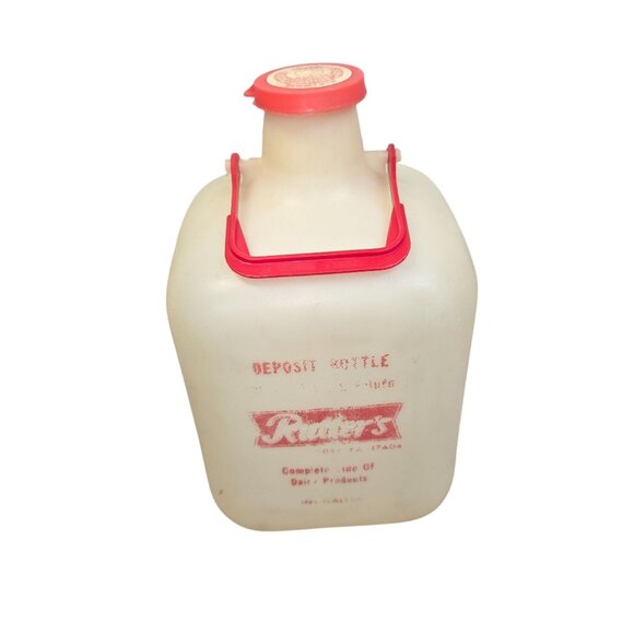 Vintage Metal RUTTER'S Dairy Porch Milk Box with white Milk Jug - Picture 7 of 13